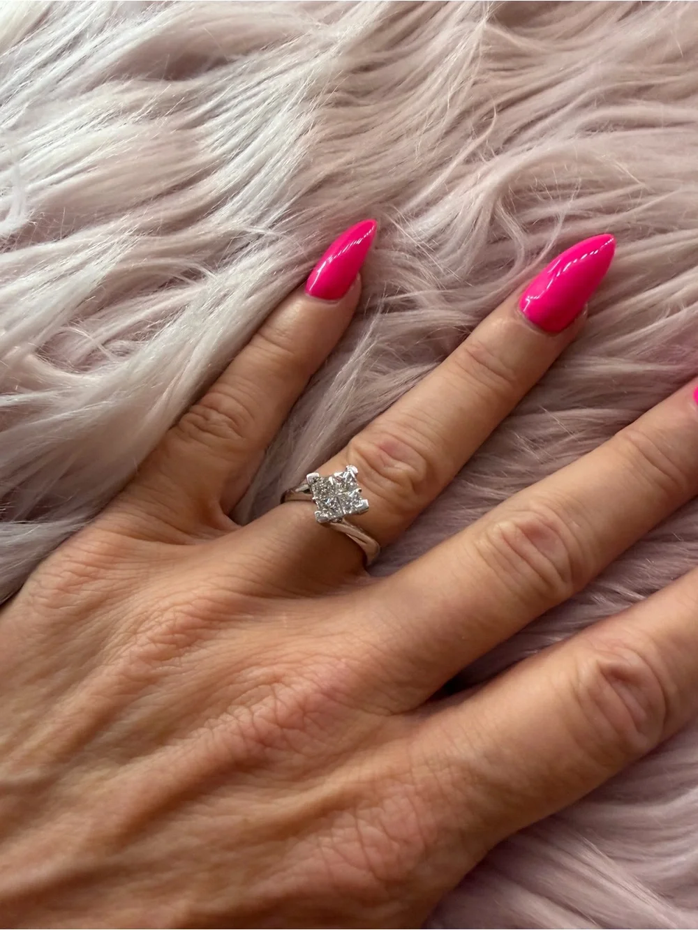 1 CT Princess-Cut Diamond Ring w/ Platinum setting